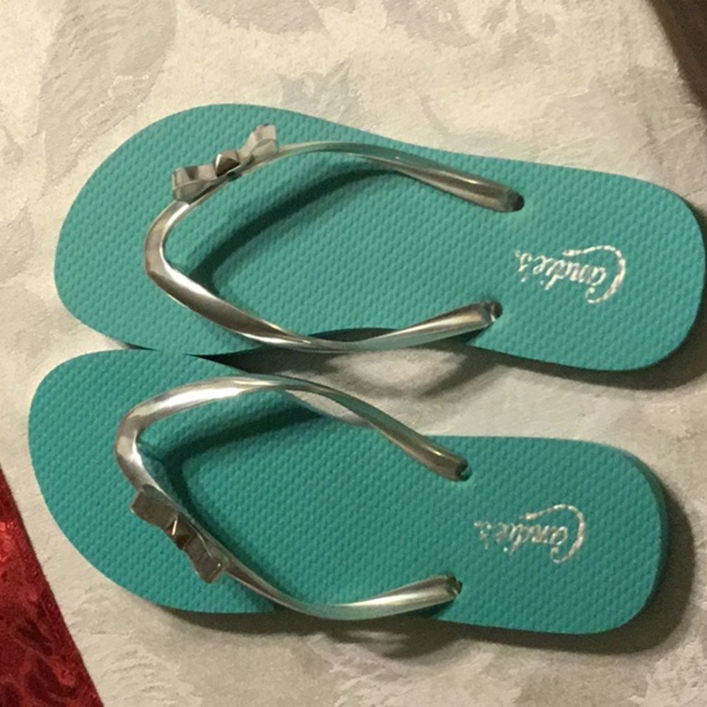 Candies teal flip flops